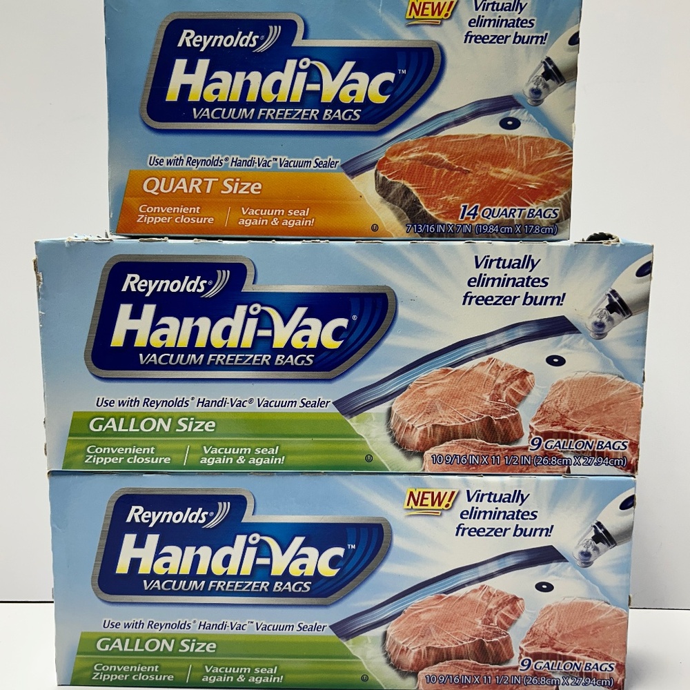 Reynolds Handi-Vac Vacuum Freezer Bags 23 Quart 14 Gallon Size Discontinued